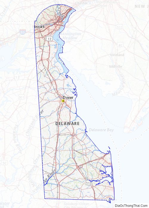 Topographic map of Delaware v2