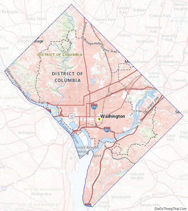 Topographic map of District of Columbia v2