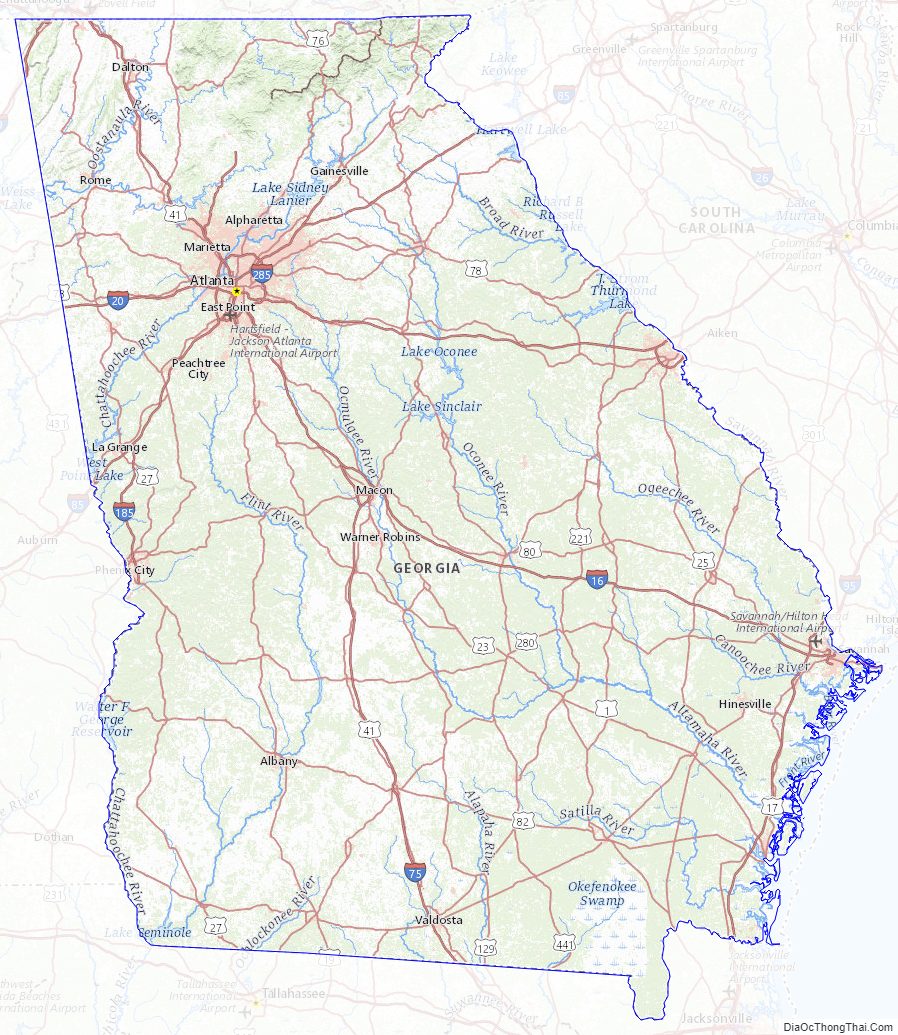 Topographic map of Georgia v2