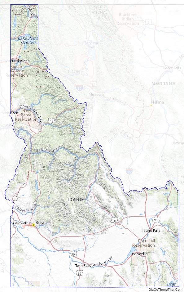 Topographic map of Idaho v2
