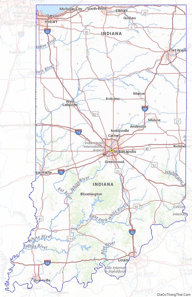 Topographic map of Indiana v2