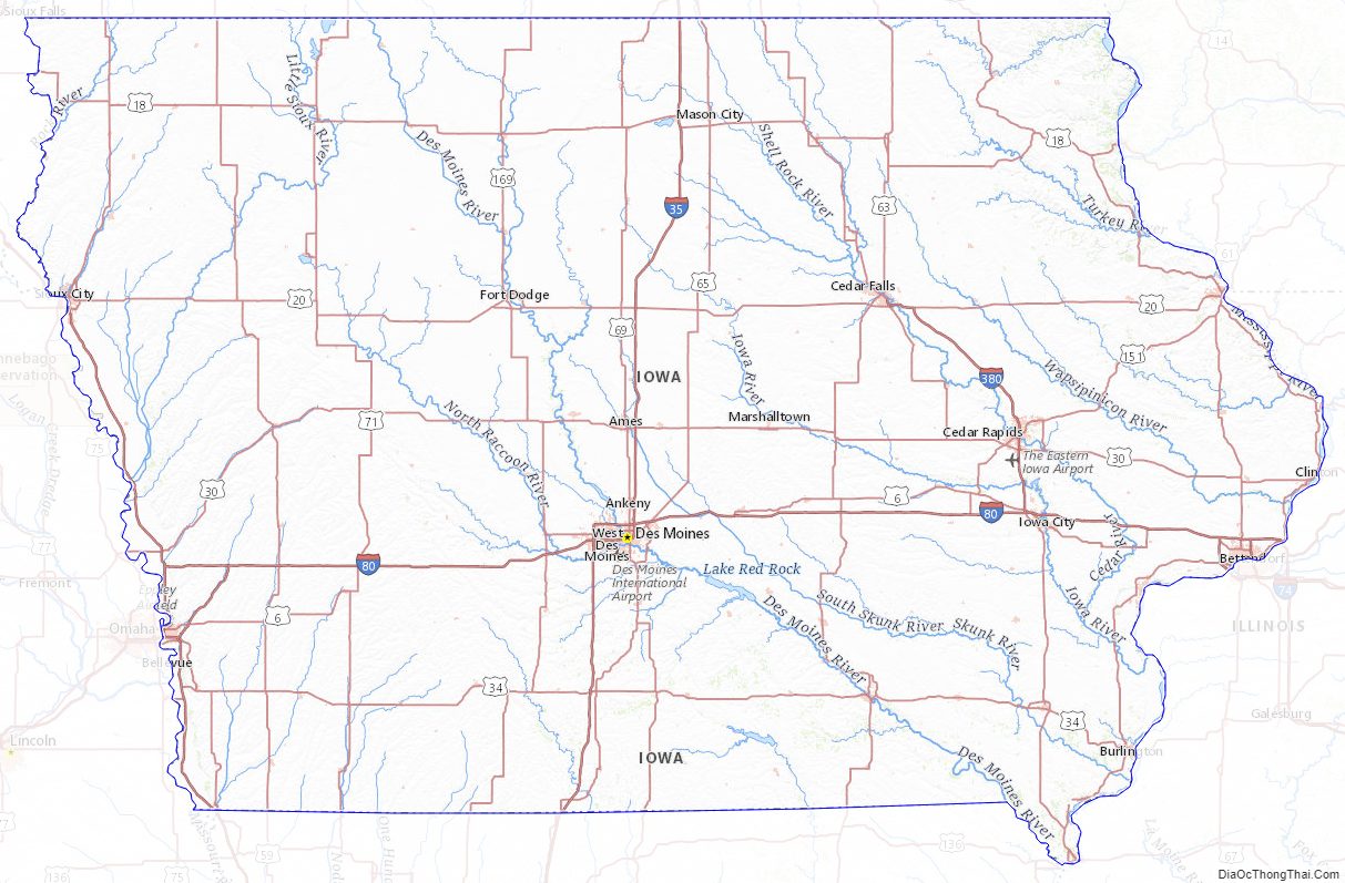 Topographic map of Iowa v2