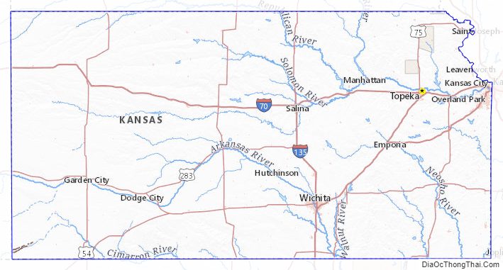 Topographic map of Kansas v2