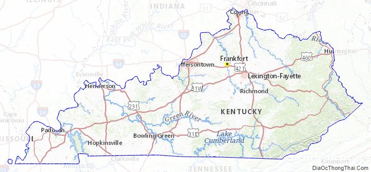 Topographic map of Kentucky v2