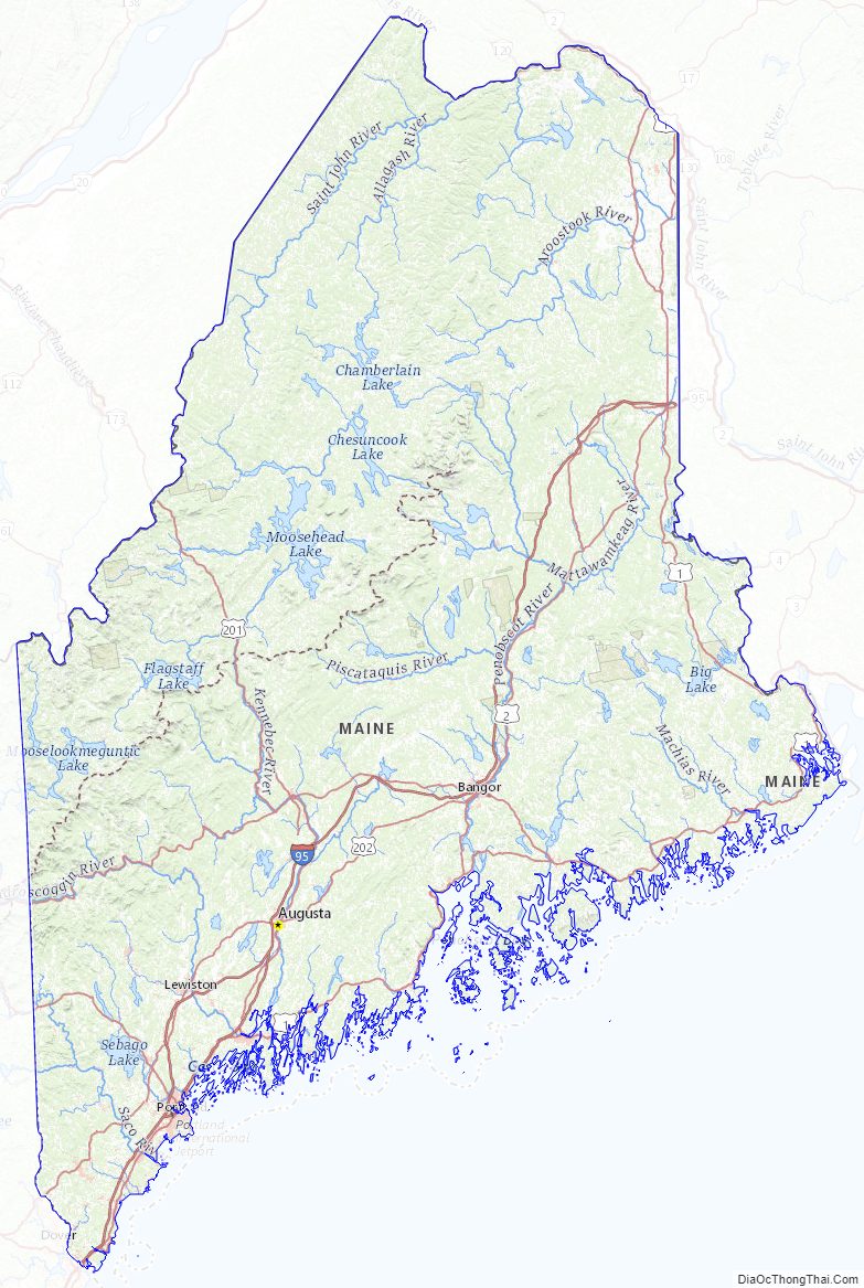 Topographic map of Maine v2