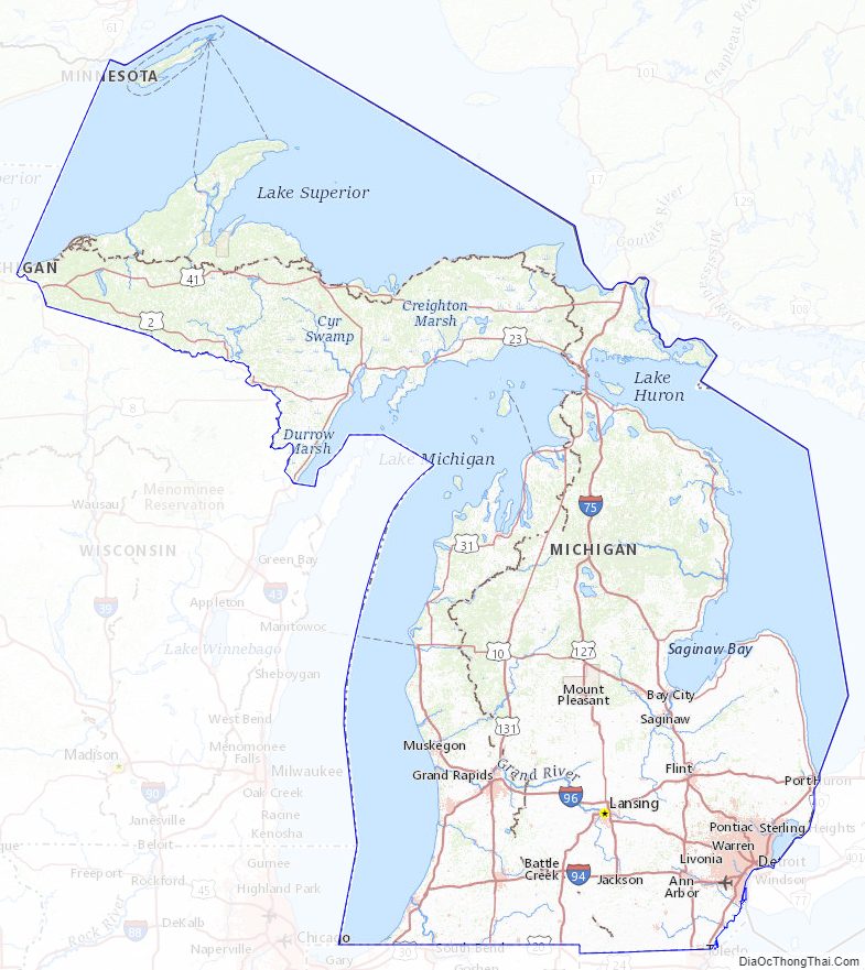Topographic map of Michigan v2
