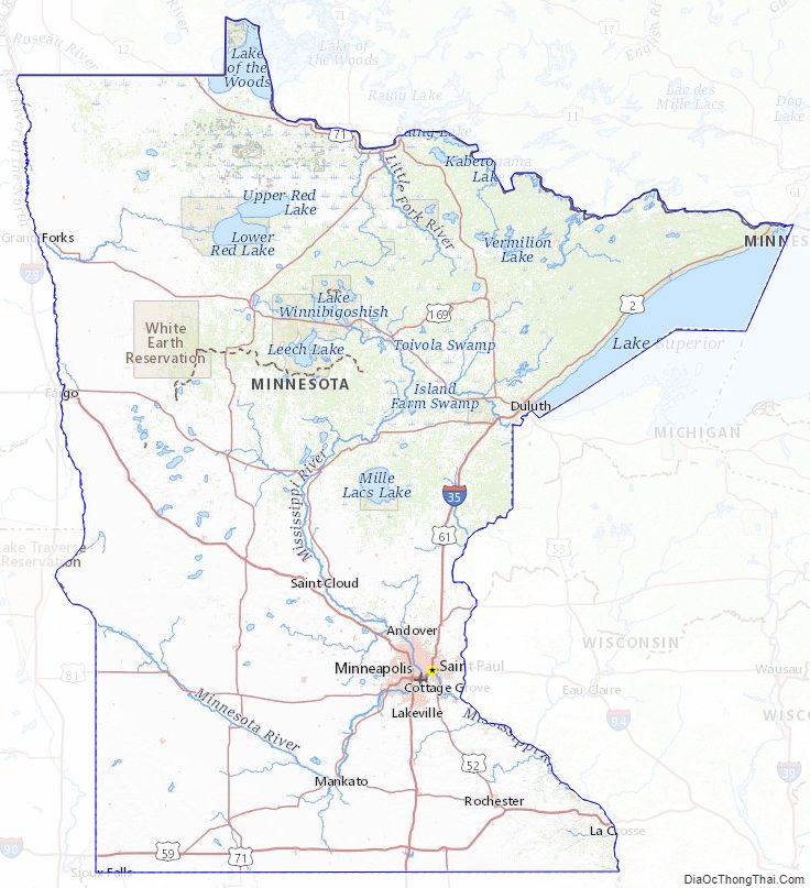 Topographic map of Minnesota v2