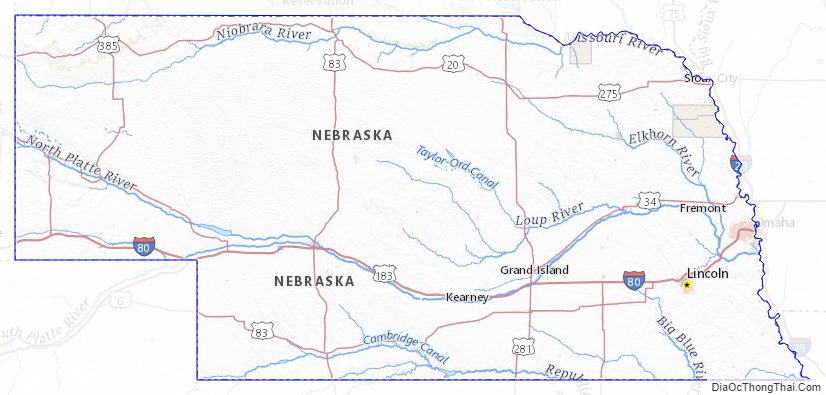 Topographic map of Nebraska v2