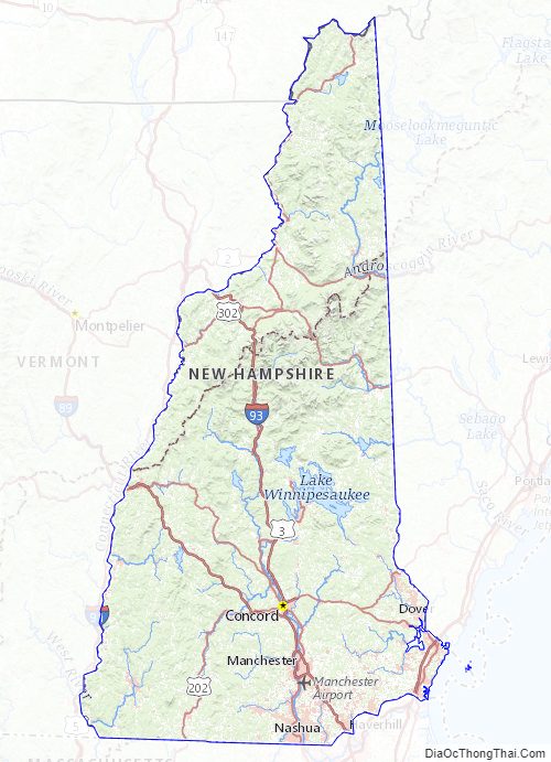 Topographic map of New Hampshire v2
