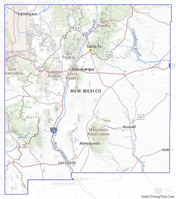 Topographic map of New Mexico v2