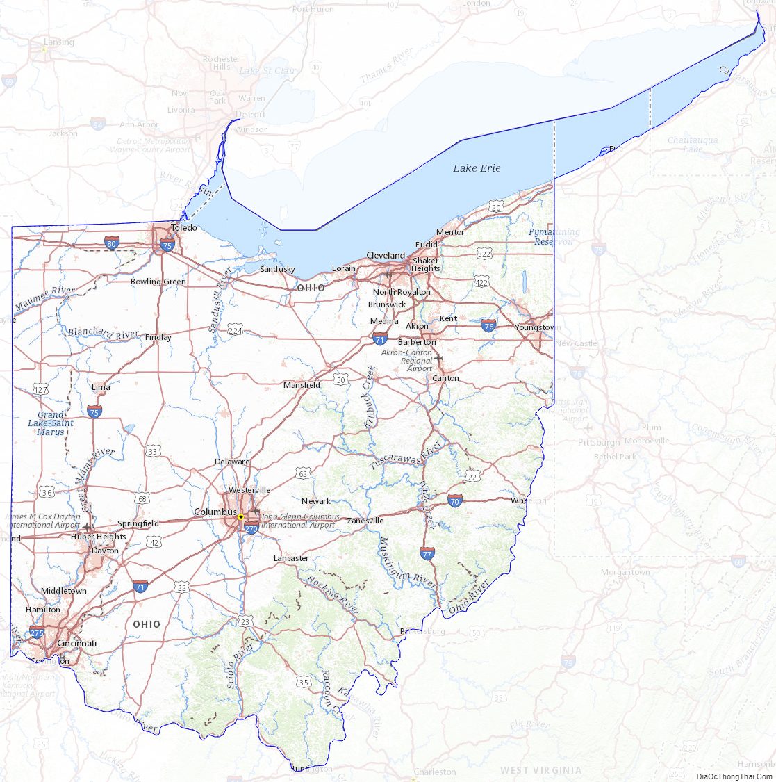 Topographic map of Ohio v2