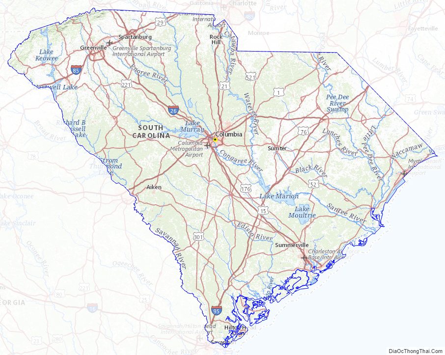 Topographic map of South Carolina v2