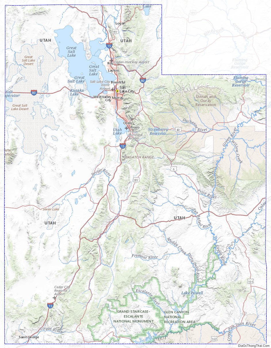 Topographic map of Utah v2