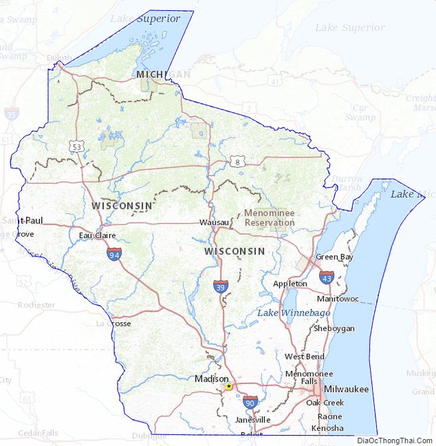 Topographic map of Wisconsin v2