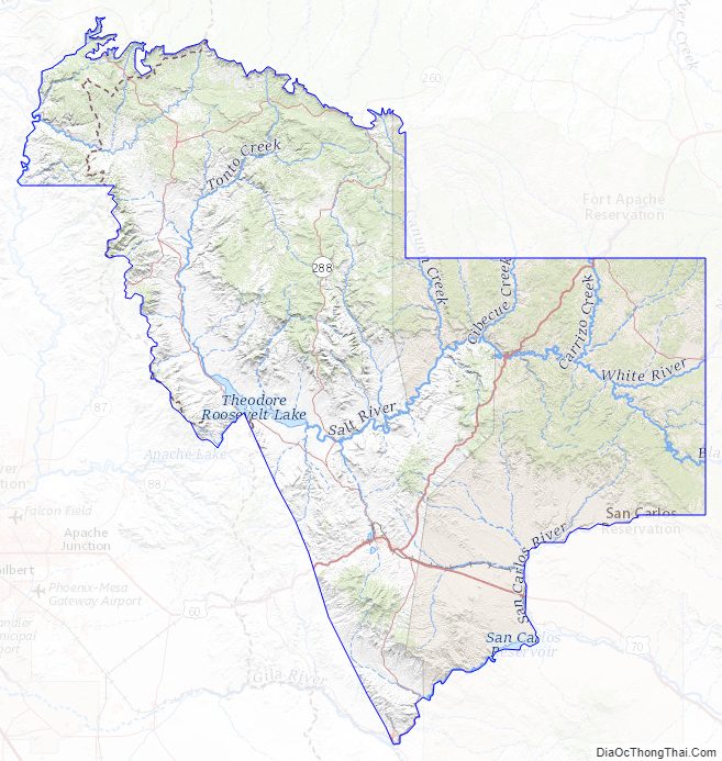 Map Of Gila County Arizona