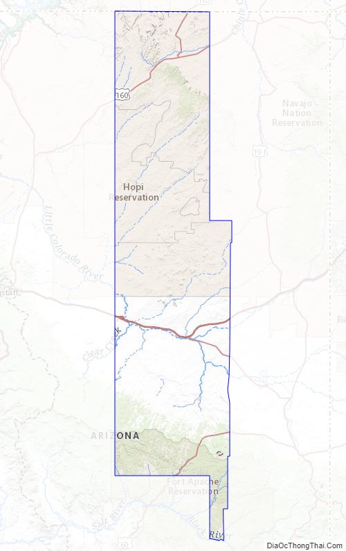 Topographic Map of Navajo County, Arizona