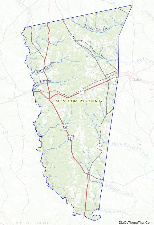 Map Of Montgomery County Georgia