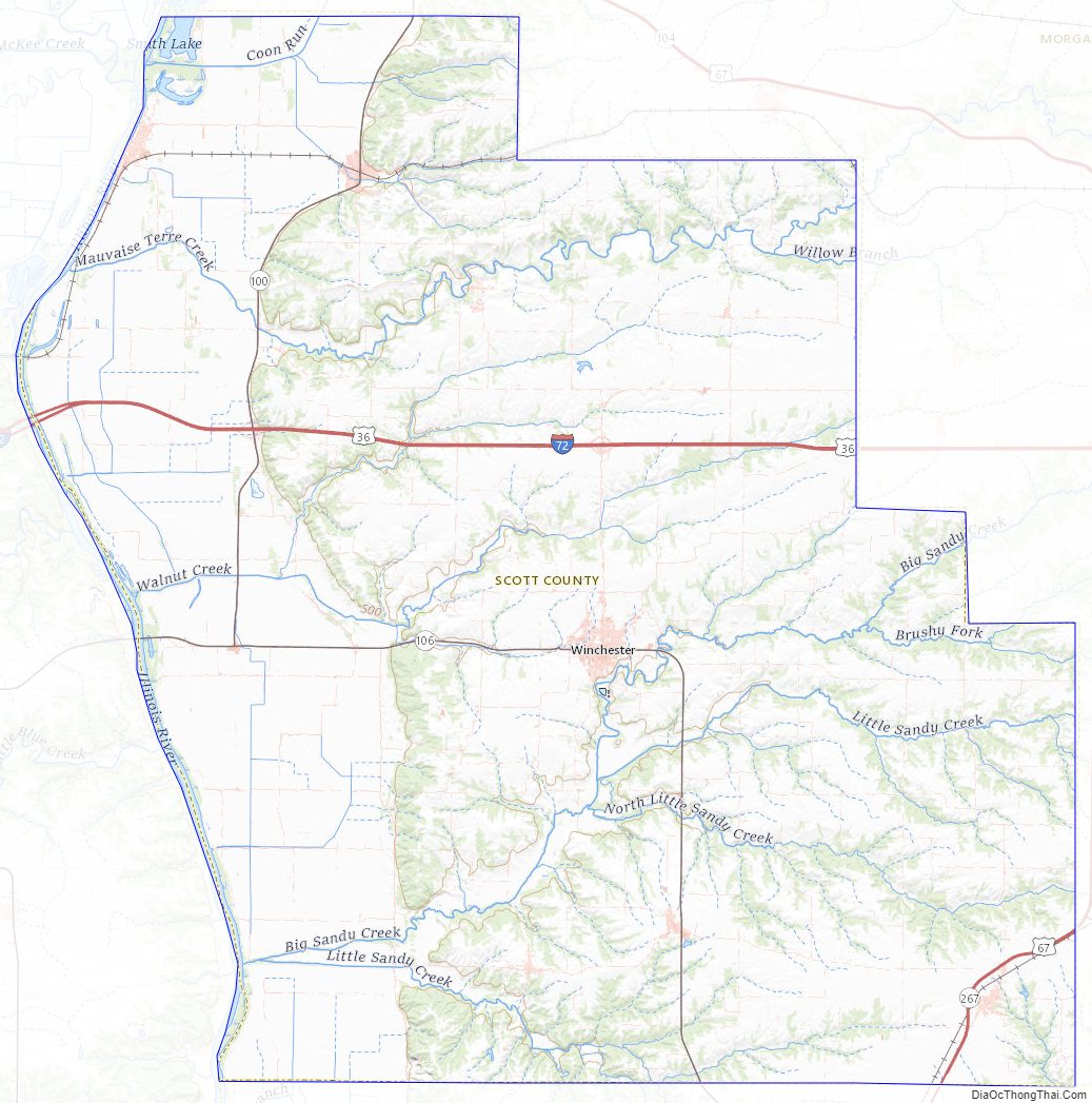 Map of Scott County, Illinois