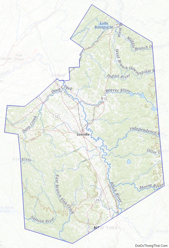 Topographic Map of Lewis County, New York