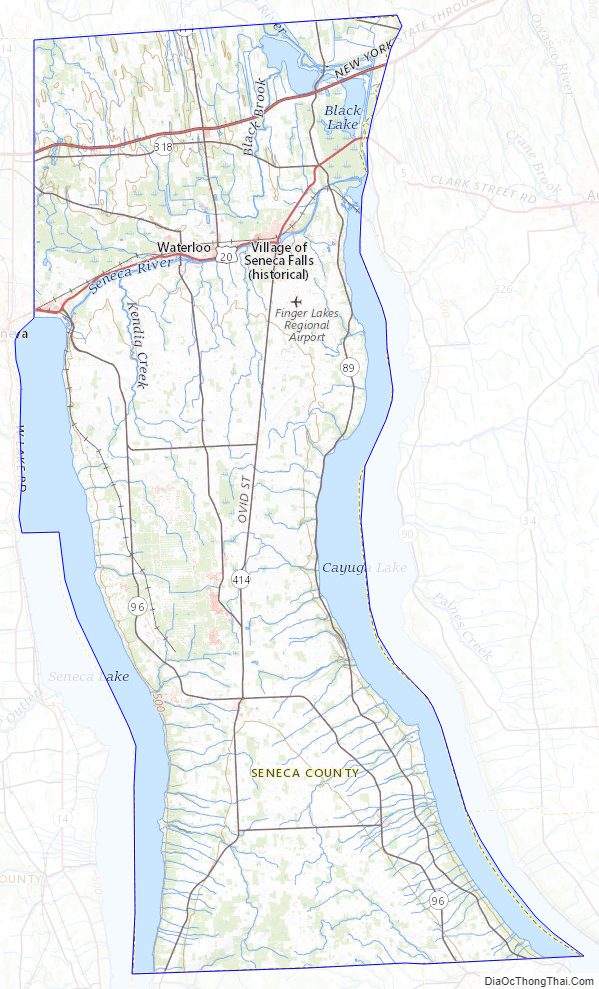Topographic map of Seneca County, New York