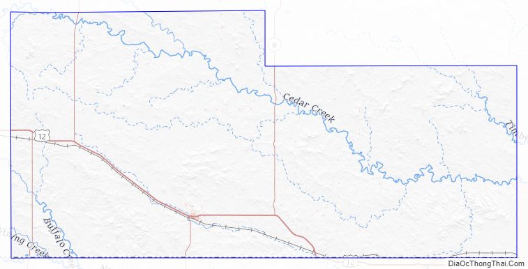 Topographic map of Adams County, North Dakota