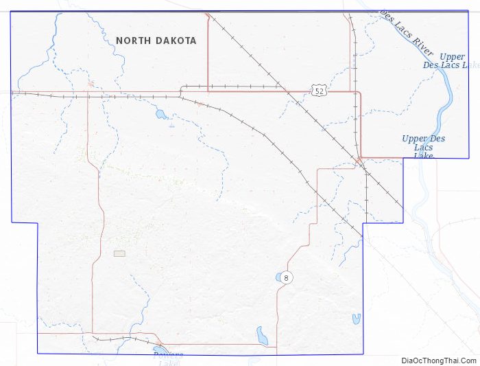 Topographic map of Burke County, North Dakota