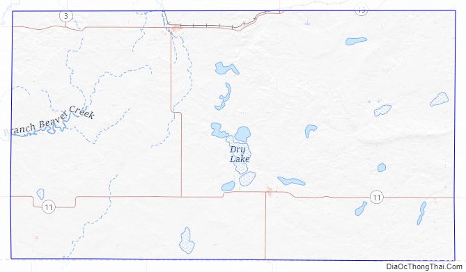 Topographic map of McIntosh County, North Dakota