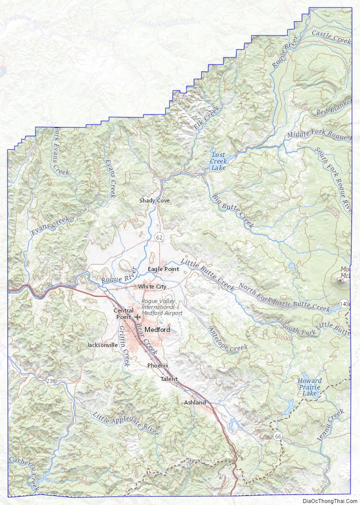 Map of Jackson County, Oregon Địa Ốc Thông Thái