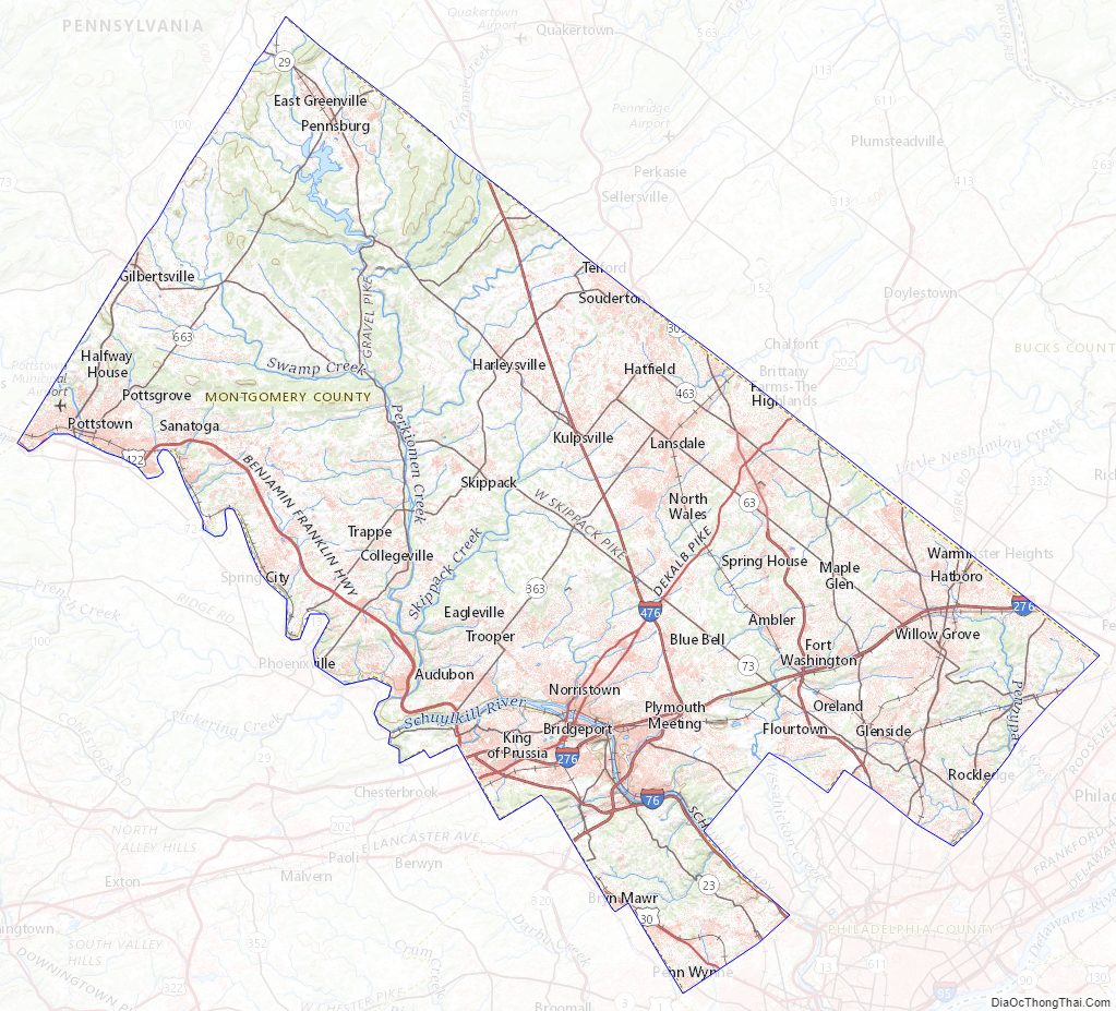 Map of Montgomery County, Pennsylvania