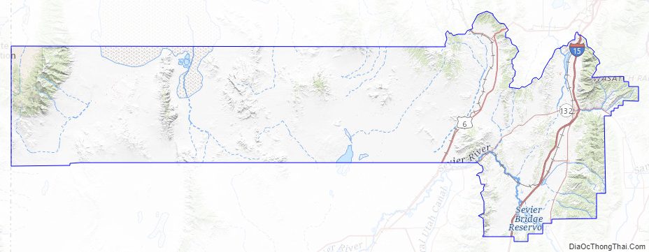 Topographic map of Juab County, Utah