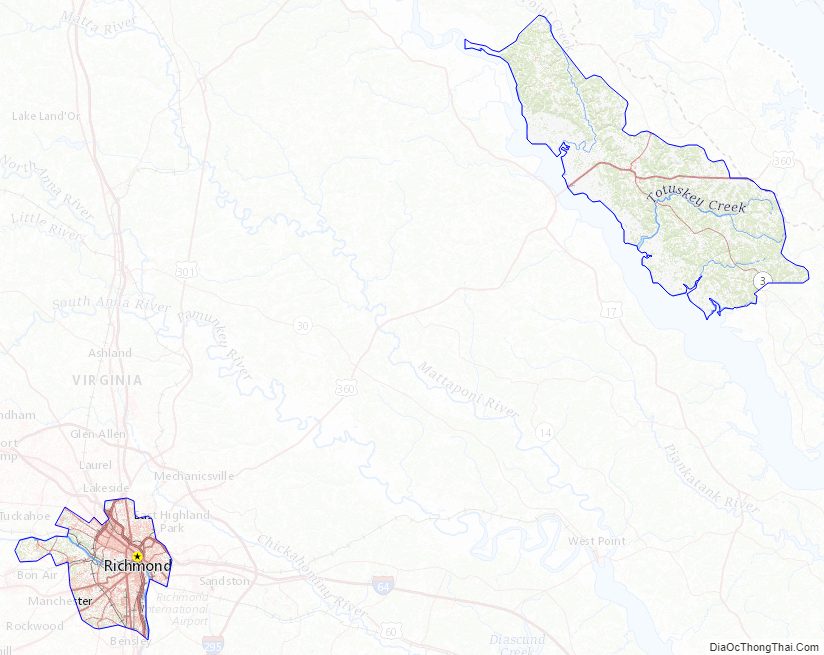 Topographic map of Richmond Independent City, Virginia