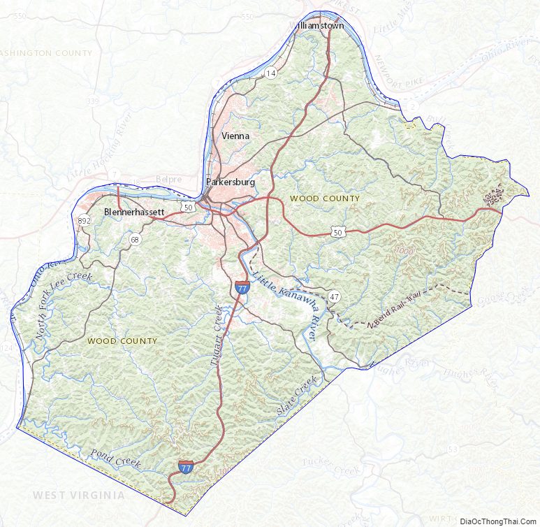 Map of Wood County, West Virginia