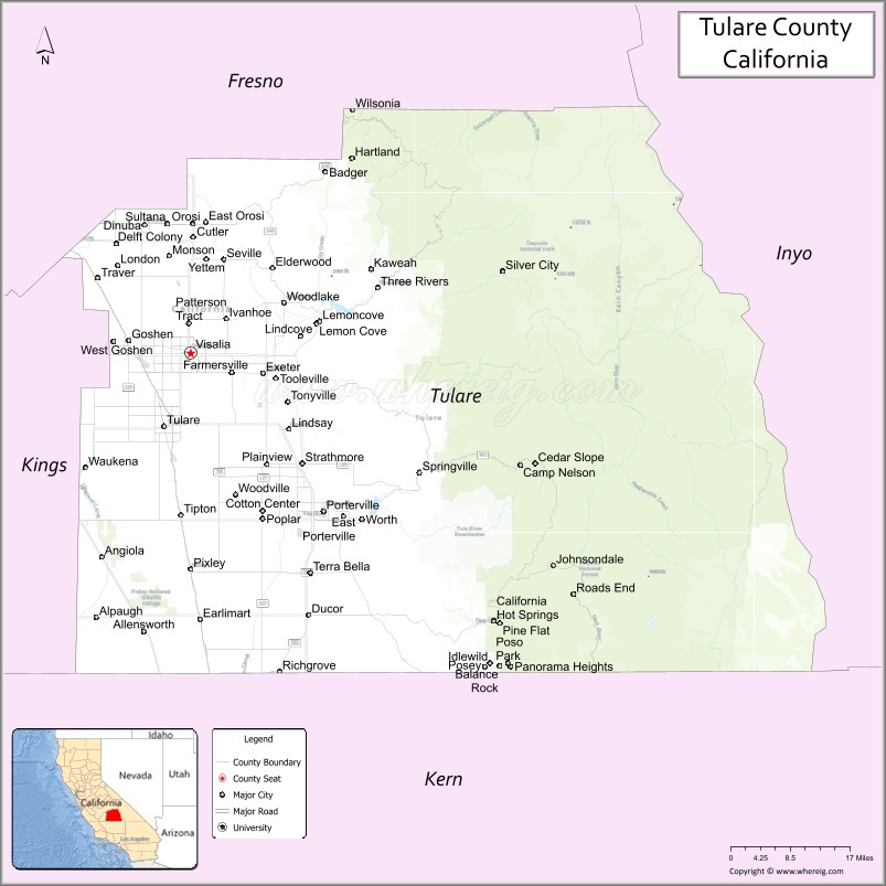 Tulare CountyMap