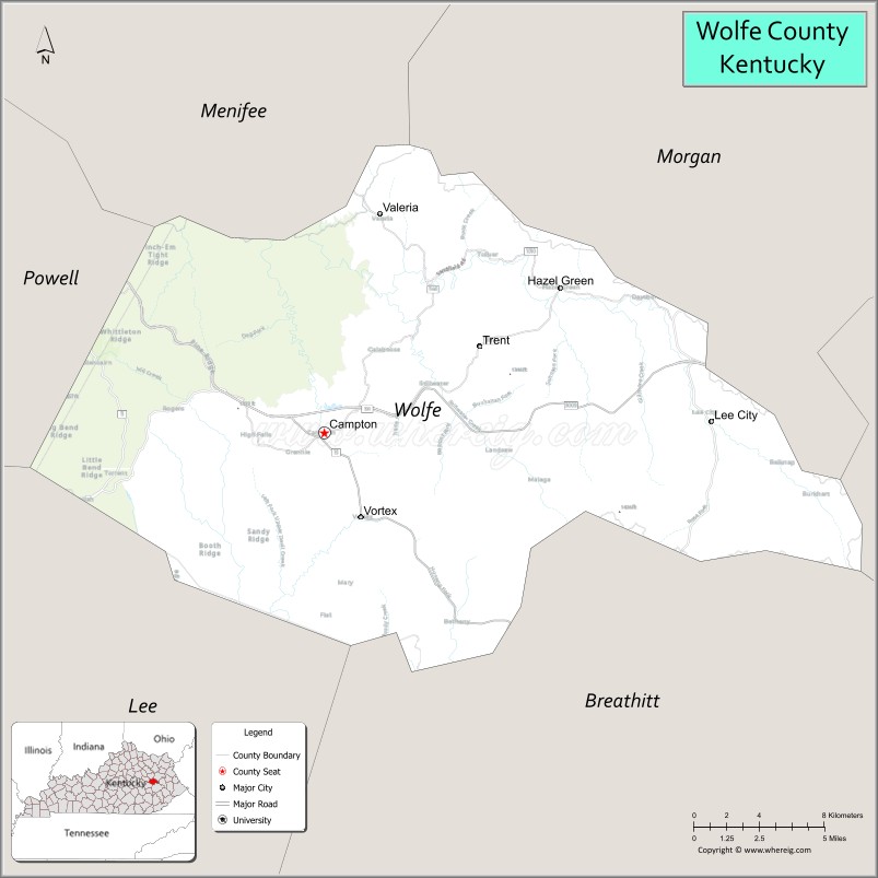 Wolfe CountyMap