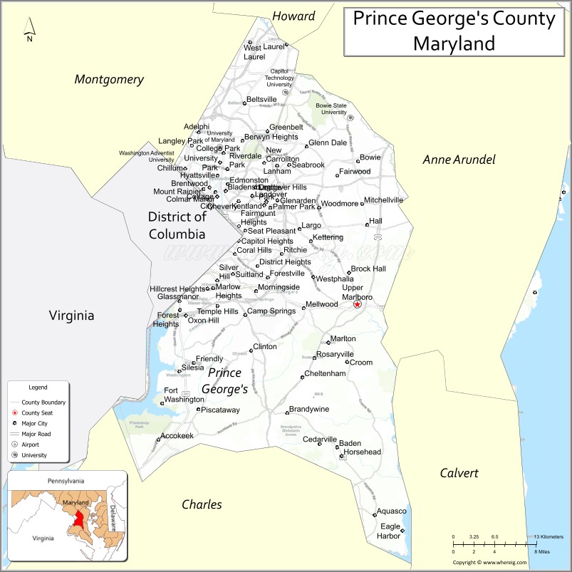 Prince George's CountyMap