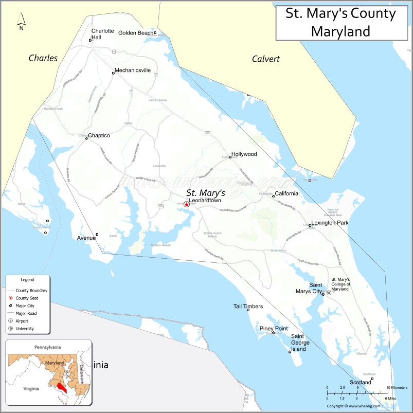 St. Mary's CountyMap
