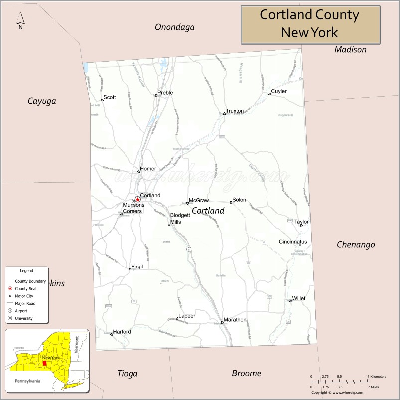 Cortland CountyMap
