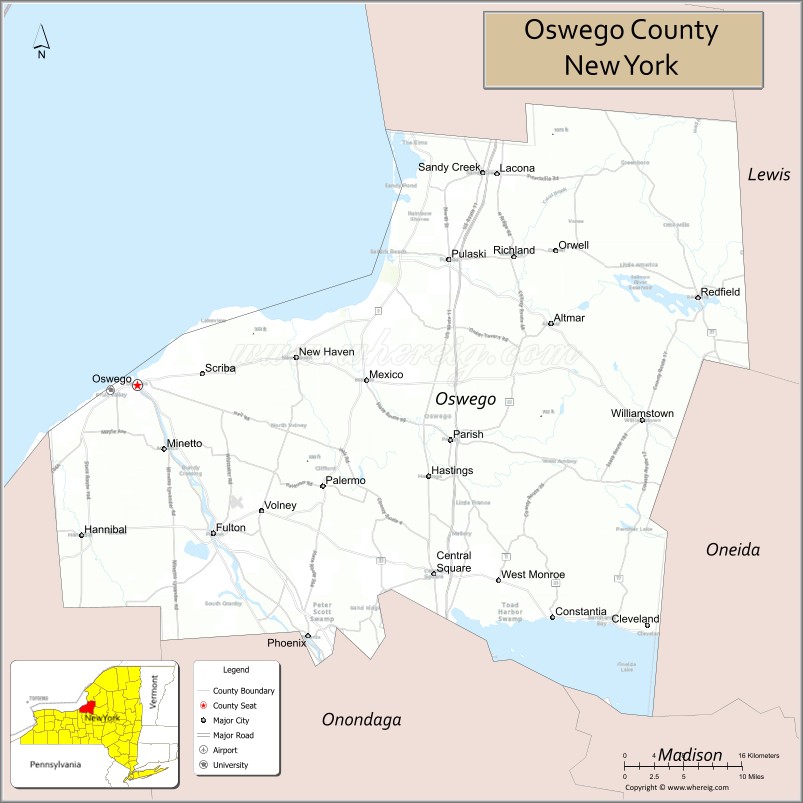 Oswego CountyMap