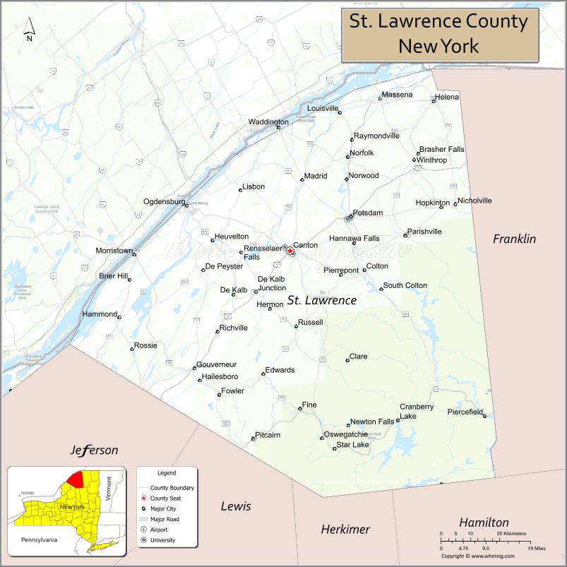 St. Lawrence CountyMap