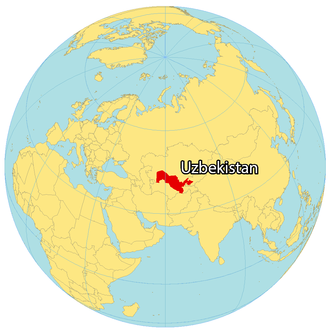 Bản đồ vị trí của Uzbekistan. Nguồn: gisgeography.com