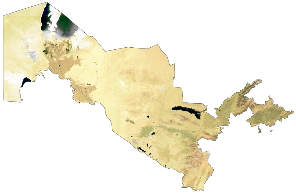 Bản đồ vệ tinh Uzbekistan