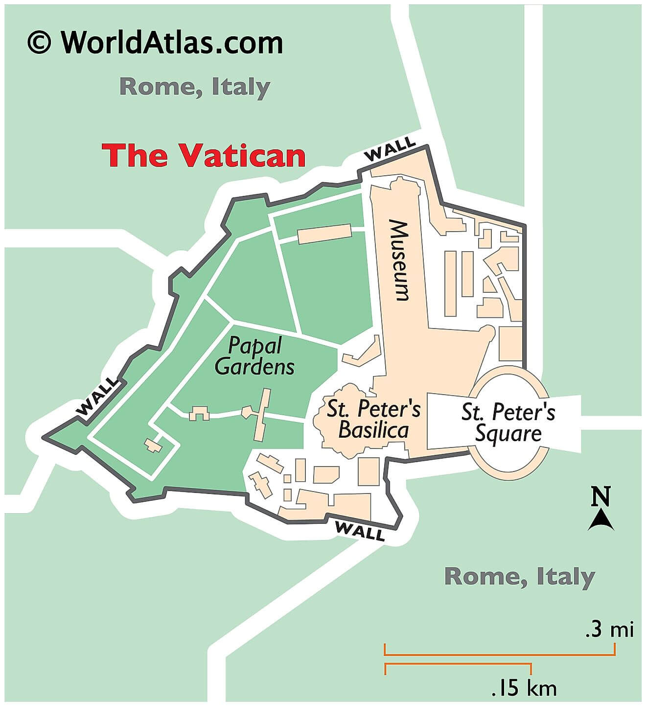 Physical Map of Vatican