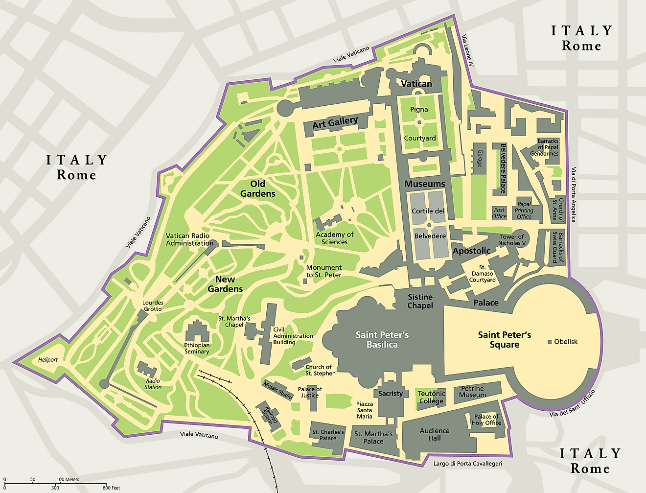 Bản đồ hành chính của thành phố Vatican