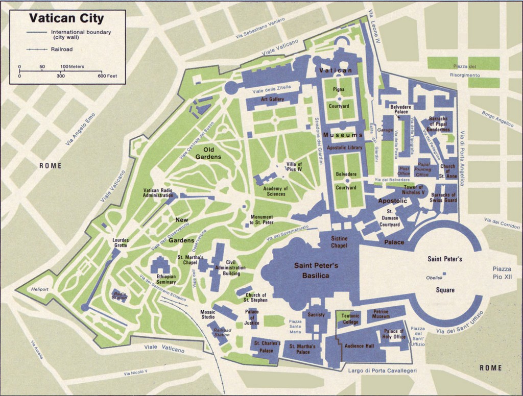 Bản đồ hành chính của Nhà nước Thành phố Vatican