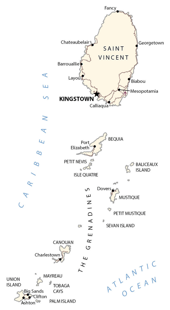 Bản đồ Saint Vincent và Grenadines