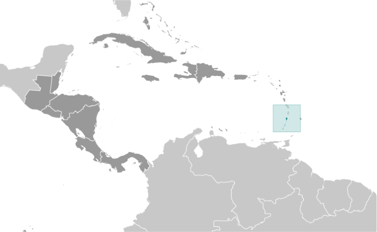 Bản đồ vị trí của Saint Vincent và Grenadines