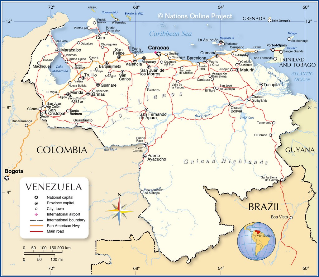 Bản đồ hành chính của Venezuela