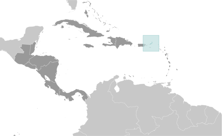 Bản đồ vị trí của quần đảo Virgin thuộc Anh