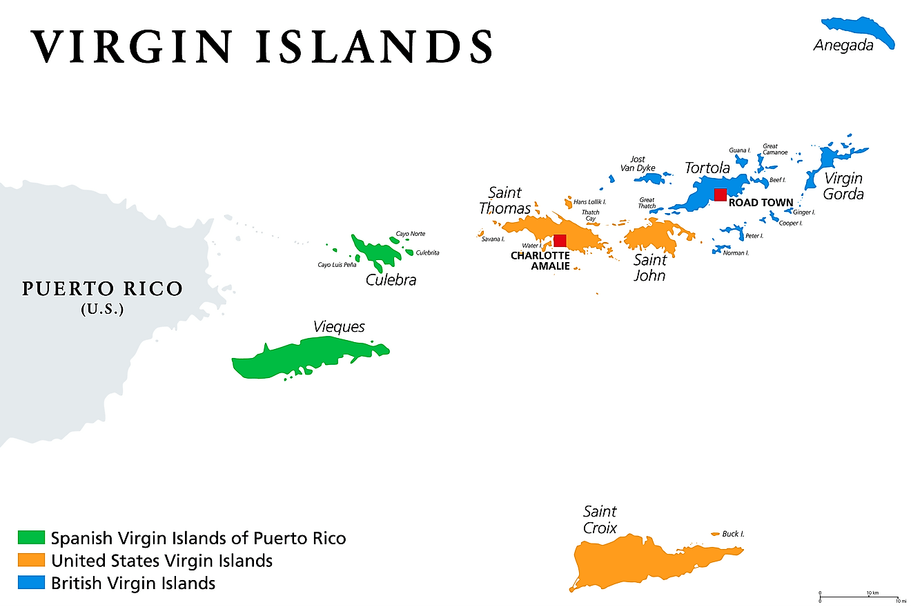 Bản đồ Quần đảo Virgin thuộc Hoa Kỳ
