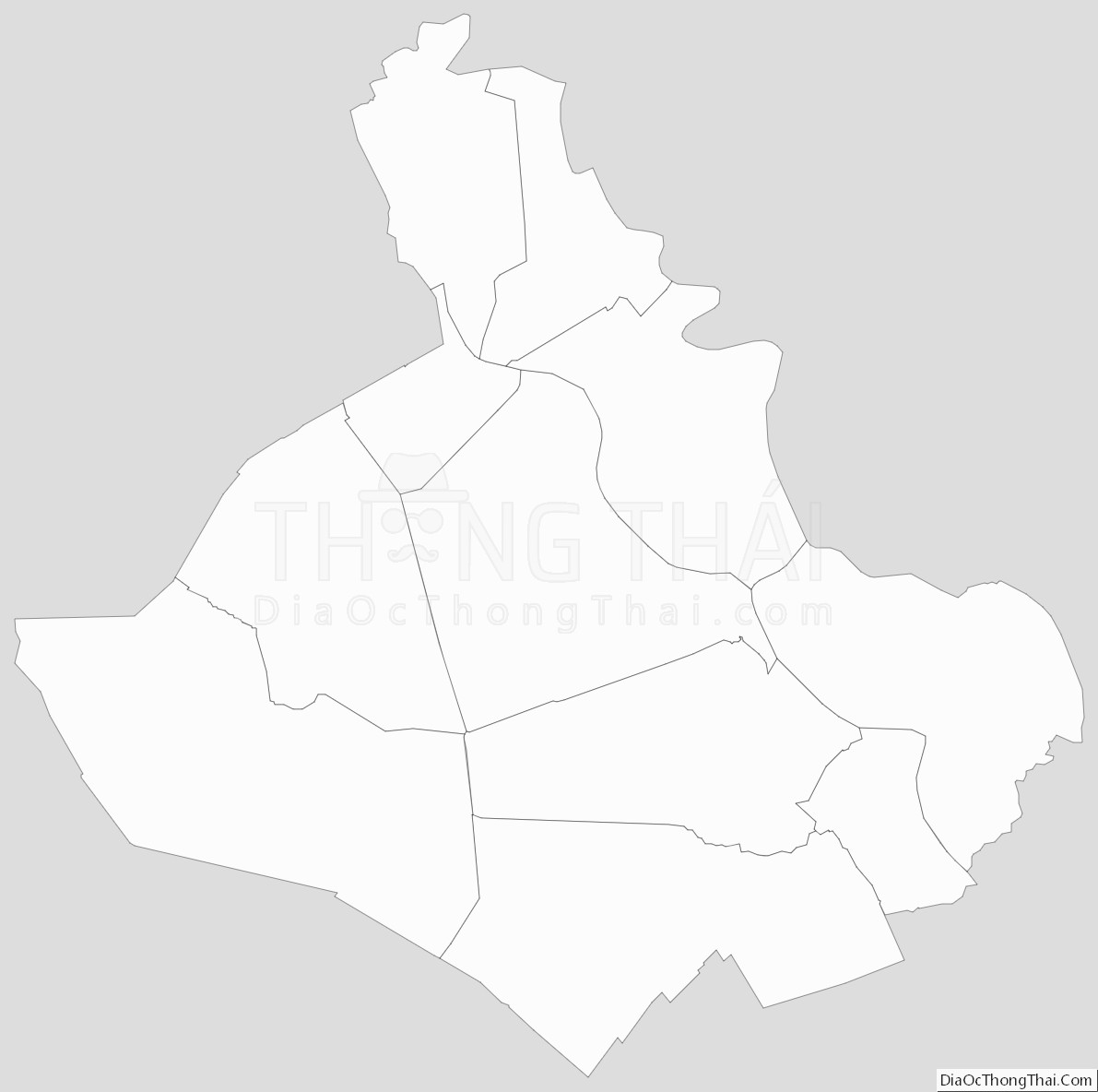 Bản đồ hành chính tỉnh An Giang dạng outline